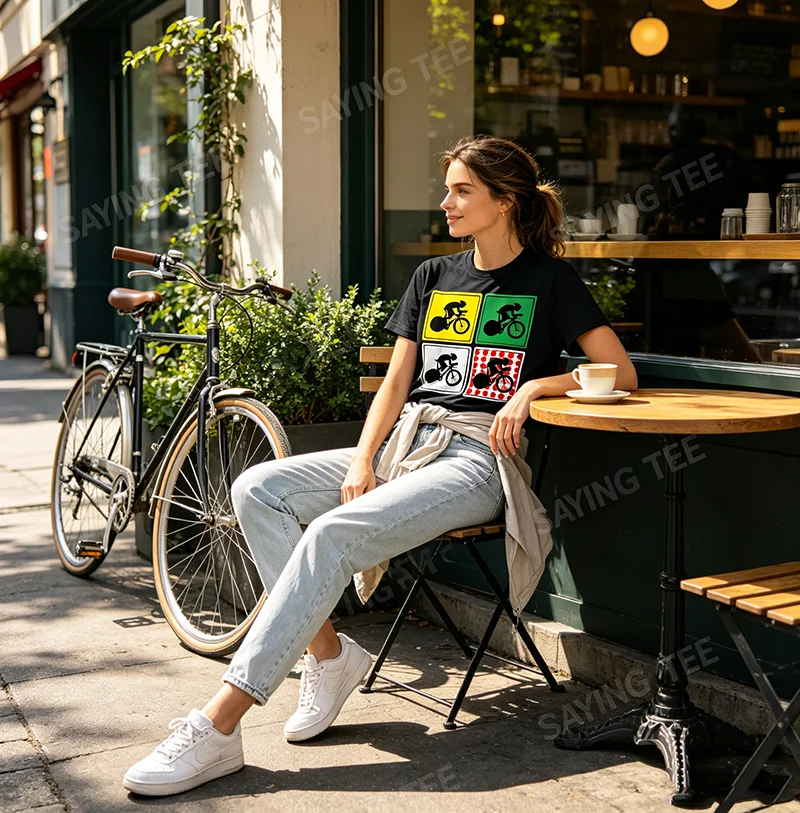 Paris Holiday France Tour Souvenir Radfahren Frankreich Paris Tour T-Shirt Y2k Racing Bike Lover Grafikkleidung Fahrrad ‌ Sport-T-Shirts – Detail 4