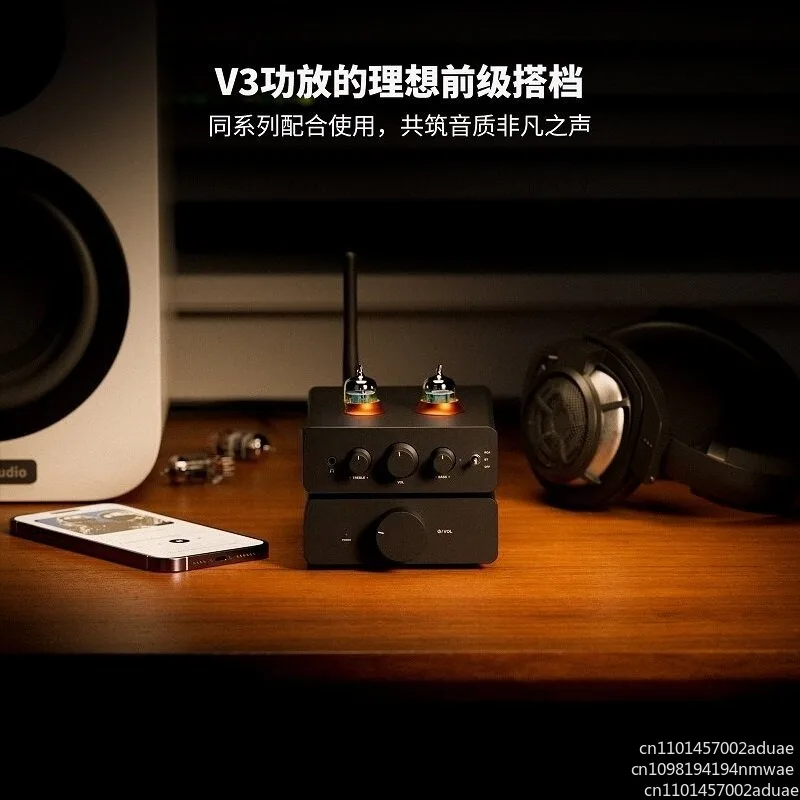 P3 Mini Tube Preamp with Bluetooth 5.1, for aptX HD, Hi-Fi Headphone Amplifier & Hi-Fi Preamplifier