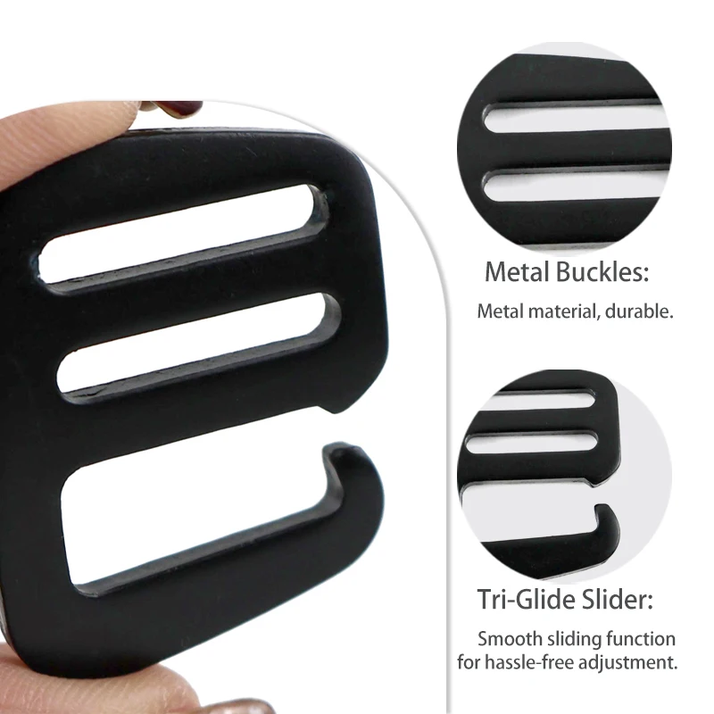 2/5/10Pairs G Hook Metal Buckles 20/25mm Backpack Bags Clasp Tri-Glide Webbing Strap Adjust Buckle DIY Hardware Accessories