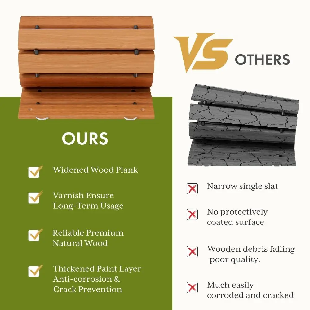 Weather-Resistant Wooden Garden Pathway Non-Slip Hardwood Pavers Roll Out Walkway Curved Walkway Roll Out Outdoor Walkway Mat