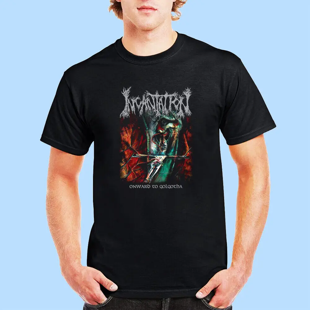 NWT Onward to Golgotha - Incantation Mens Black Tshirt Size S 5XL  Tees Y2K tops Unisex Summer Short Sleeve