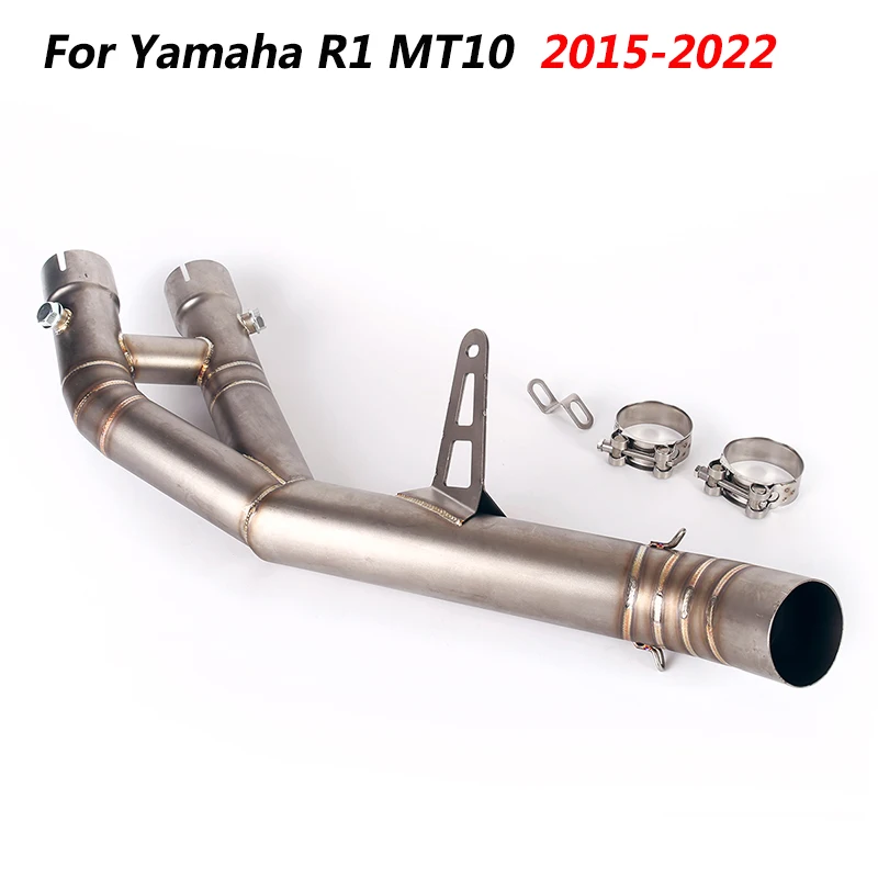 

Motorcycle Middle Connect Tube Exhaust Link Pipe Stainless Steel Modified Slip On 60MM Muffler Tip For Yamaha R1 MT10 2015-2022