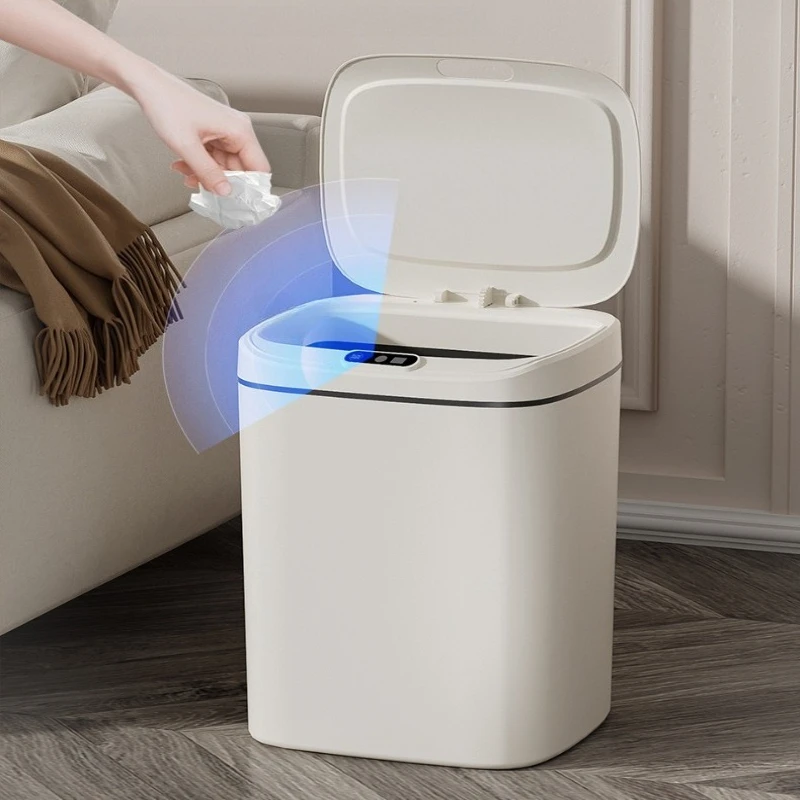 Automatic Lid Opening Intelligent Waste Bins Large Capacity Long Battery Life Smart Touch Garbage Can Household Merchandises