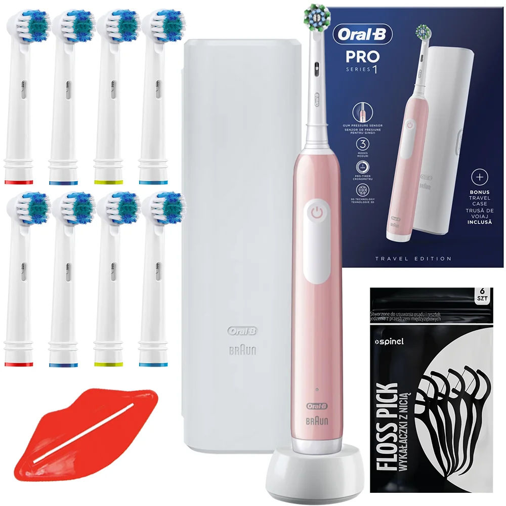 ORAL-B PRO 1 TEOL ELECTRIC BRUSH PINK + ENDS ETHUAL