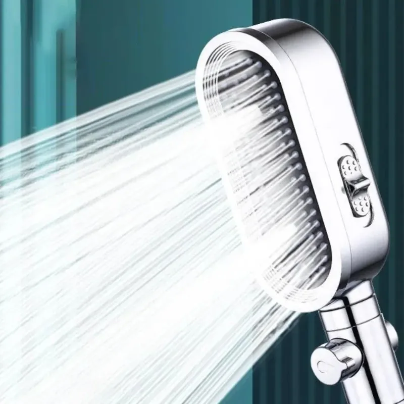 

3 Mode High Pressure Shower Head Set Built-in Filter Fall-resistant Bathroom Water Saving Nozzle Oval Handheld