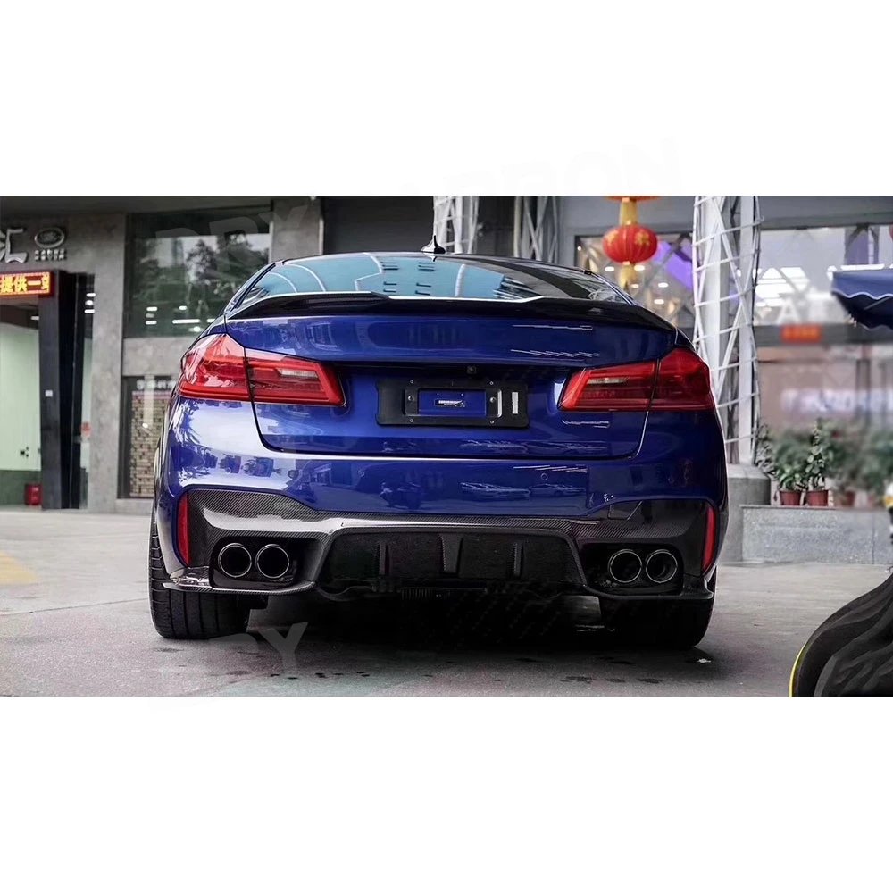 DRY CARBON Rear Lip Diffuser Splitters Aprons Spoiler Dry Carbon Fiber For BMW F90 M5 G30 M Sport 2018-2023 Rear Diffuser FRP