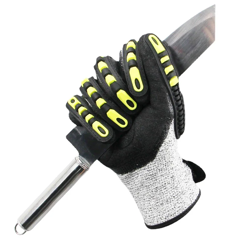 Mechanische Tpr Anti Knippen Handschoenen Anti-Vibratie Anti-Smashing Anti-Botsing Handschoenen Outdoor Cycling Redding Veiligheidshandschoenen