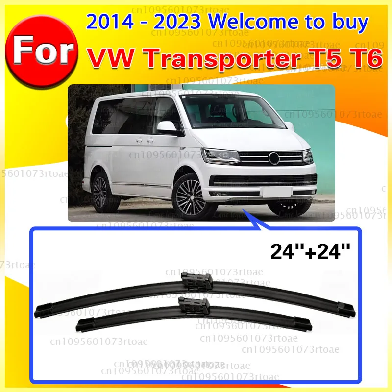 2PCS Wiper Front Wiper Blades For VW Transporter T5 T6 Caravelle Multivan 2014 - 2023 ‌High-performance wiper‌ 24''+24''
