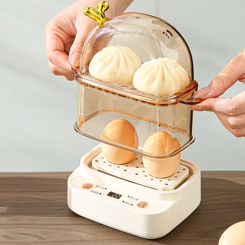 

TXF【Reliable】120W Electric Egg Boiler Smart Steamer Timing Egg Cooker Mini Breakfast Machine 2 Eggs Portable Steamer Automatic P