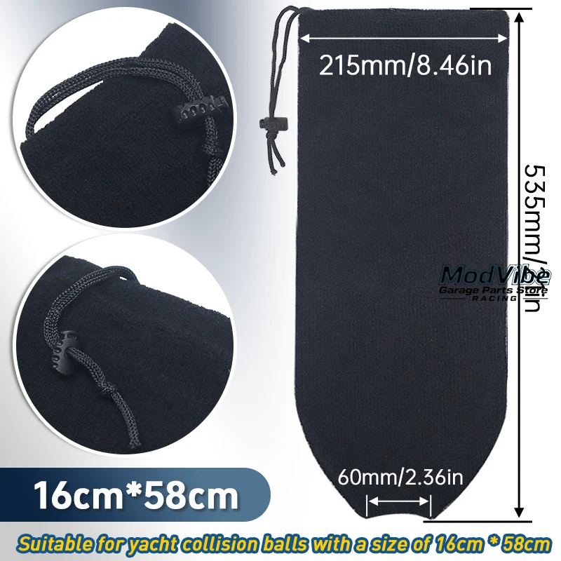 Boot Fender Cover Protector Anti-Collision Ball Sleeve Protection Zwart fluweel Anti-UV voor marineboot Zeiljacht Bumper