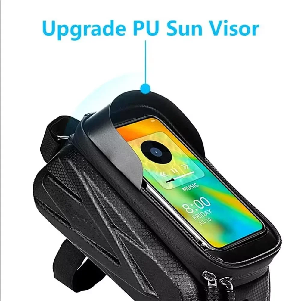 Fahrrad Tasche Für Telefon Radfahren Top Vorne Rohr Rahmen Tasche Wasserdichte Fall Lagerung Touchscreen MTB Rohr Hard Shell Front Strahl Tasche – Detail 4