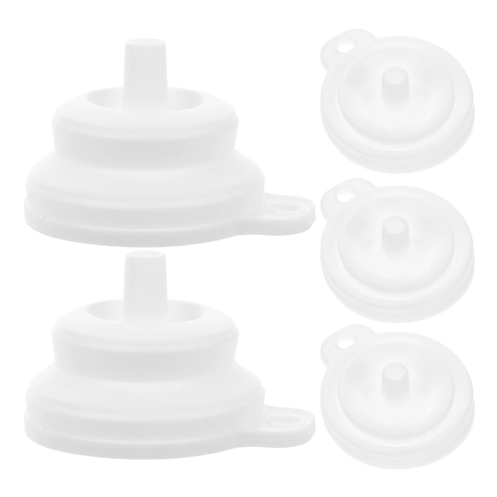 

5pcs Silicone Oil Injector Funnels Mini Stainless Steel Liquid Funnel for Bottles Kitchen Tools Soy Sauce Vinegar