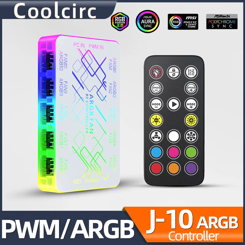 

10 портов, разветвитель, 12 В, 4 контакта, ШИМ, 5 В, 3-контактный адресный корпус ARGB, корпус для ПК, охлаждающий вентилятор, концентратор, интерфейс питания SATA с дистанционным управлением