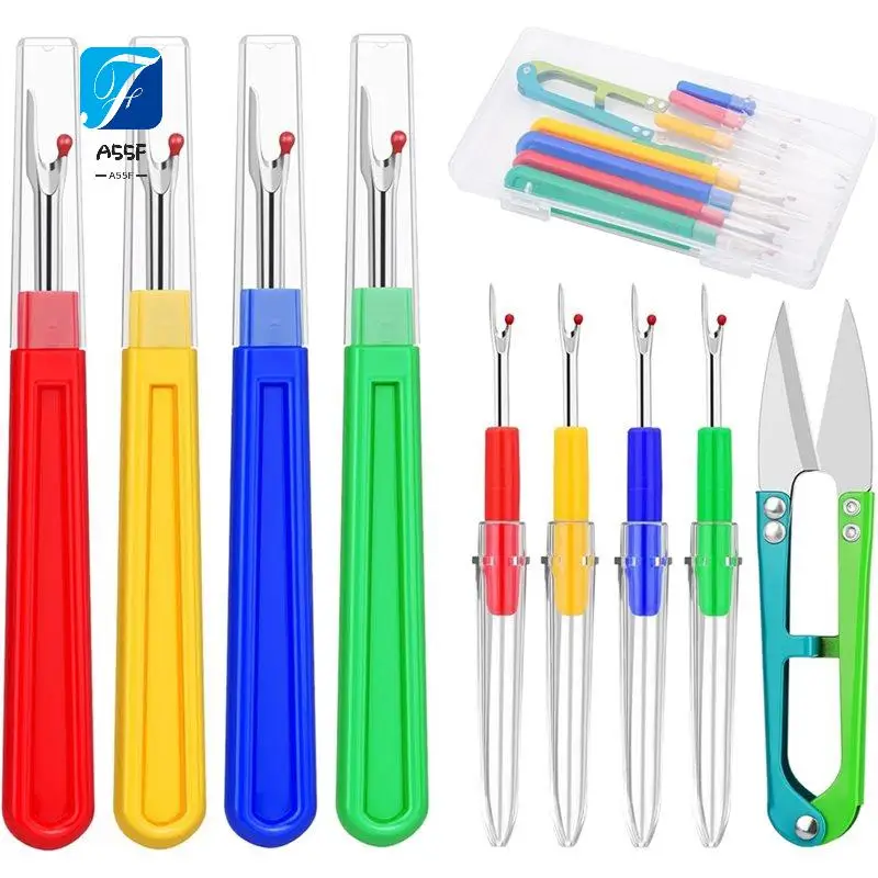A55F-Seam Ripper, 4 Big And 4 Small Remover Tools, Seam Rippers For Sewing, Thread Remover Tool With Thread Snip, Storage Box
