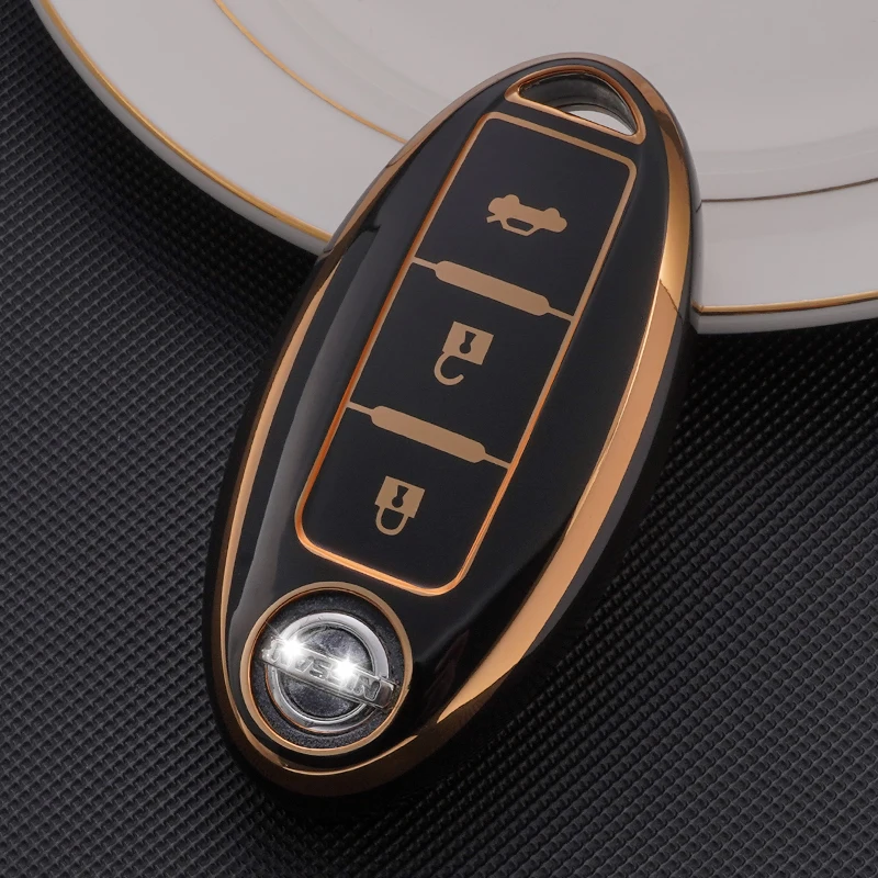 TPU Car Key Cases for Nissan Juke X-trial Qashqai Micra Leaf Note Murano Lafesta 2 Buttons Smart Remote Control Protector Cover