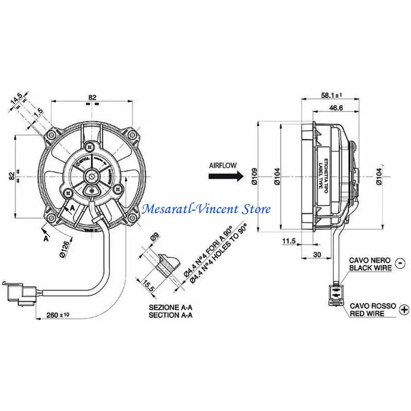 A70F Cooling Fan for VA32-A101-62A Puller Low Profile Fan for Oil Cooling Air