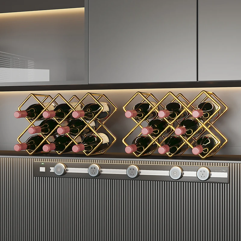 

5/10 Grid Iron Metal Wine Rack Red Wine Bottle Storage Wine Display Rack Bar Desktop Decoration Cabinet Display Home Decoration