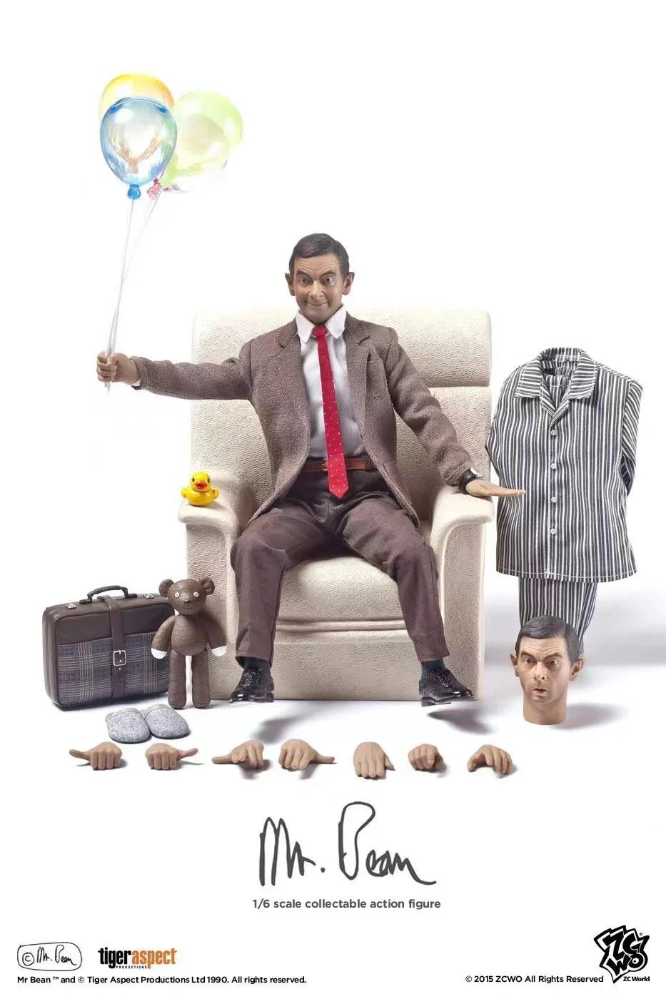 

ZCWO ZC184 1:6 Comedy Character Mr Bean with Suitcase 12" Collectible Full set Action Figure Model Doll Toy