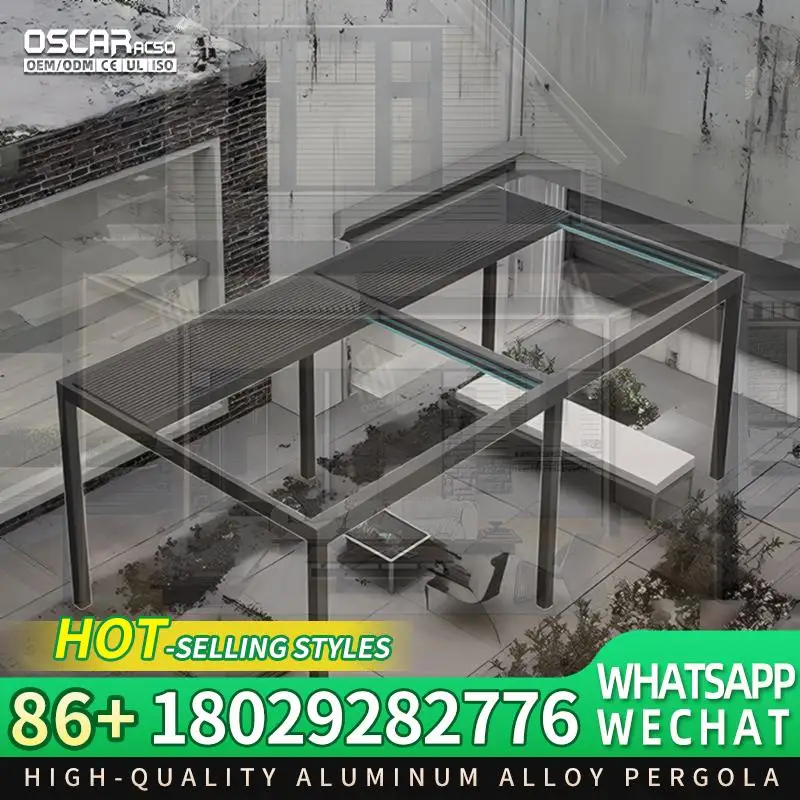 

Hot Sale Outdoor Waterproof Aluminum Alloy Motorized Canopy for Garden Yard Living Space Patio Pergola