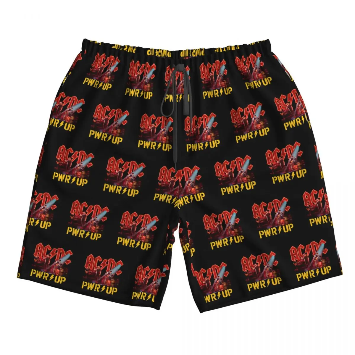 Celana Pendek Pantai Pria Ac And Dc Power Up Rock Party Trunks, Kasual, Cepat Kering, Untuk Berenang, Musim Panas