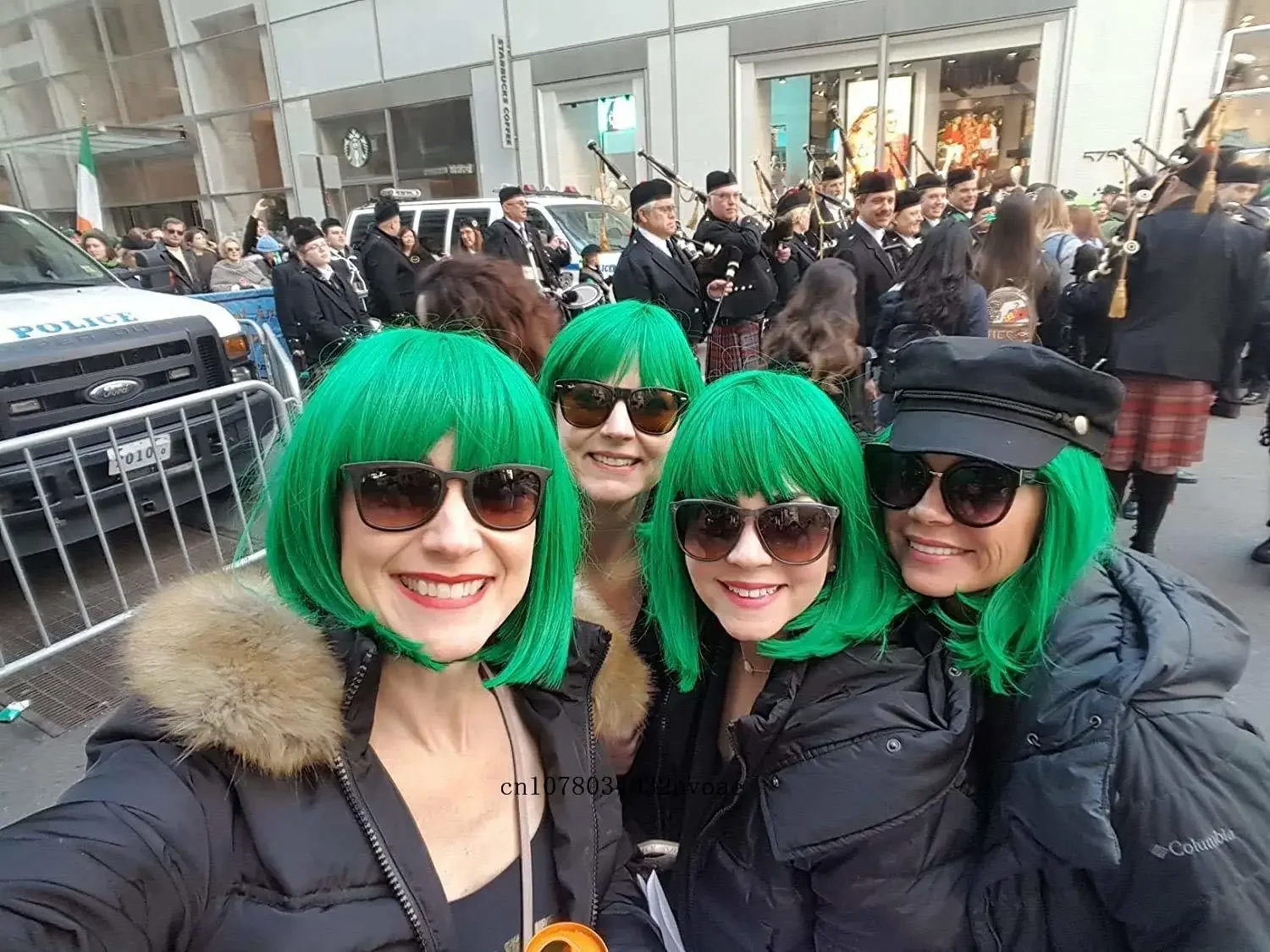 Synthetic Disgust Inside Out Costume Green Wig with Bang Cosplay Short Bob Wigs for Women Natural Hair Straight Carnival Party