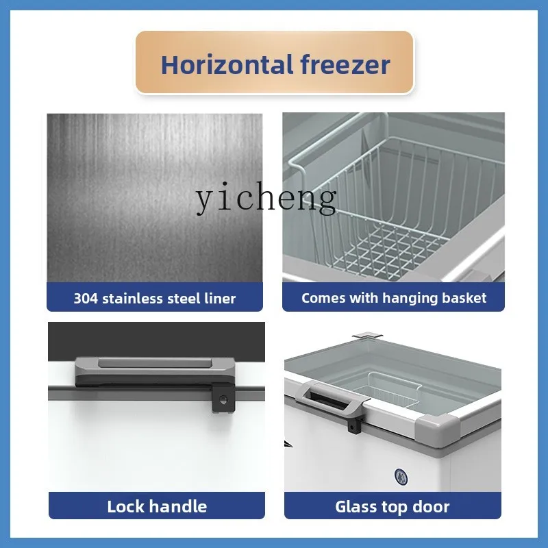 ZK minus 65 degrees ultra-low temperature freezer glass door supermarket seafood low temperature freezing display cabinet