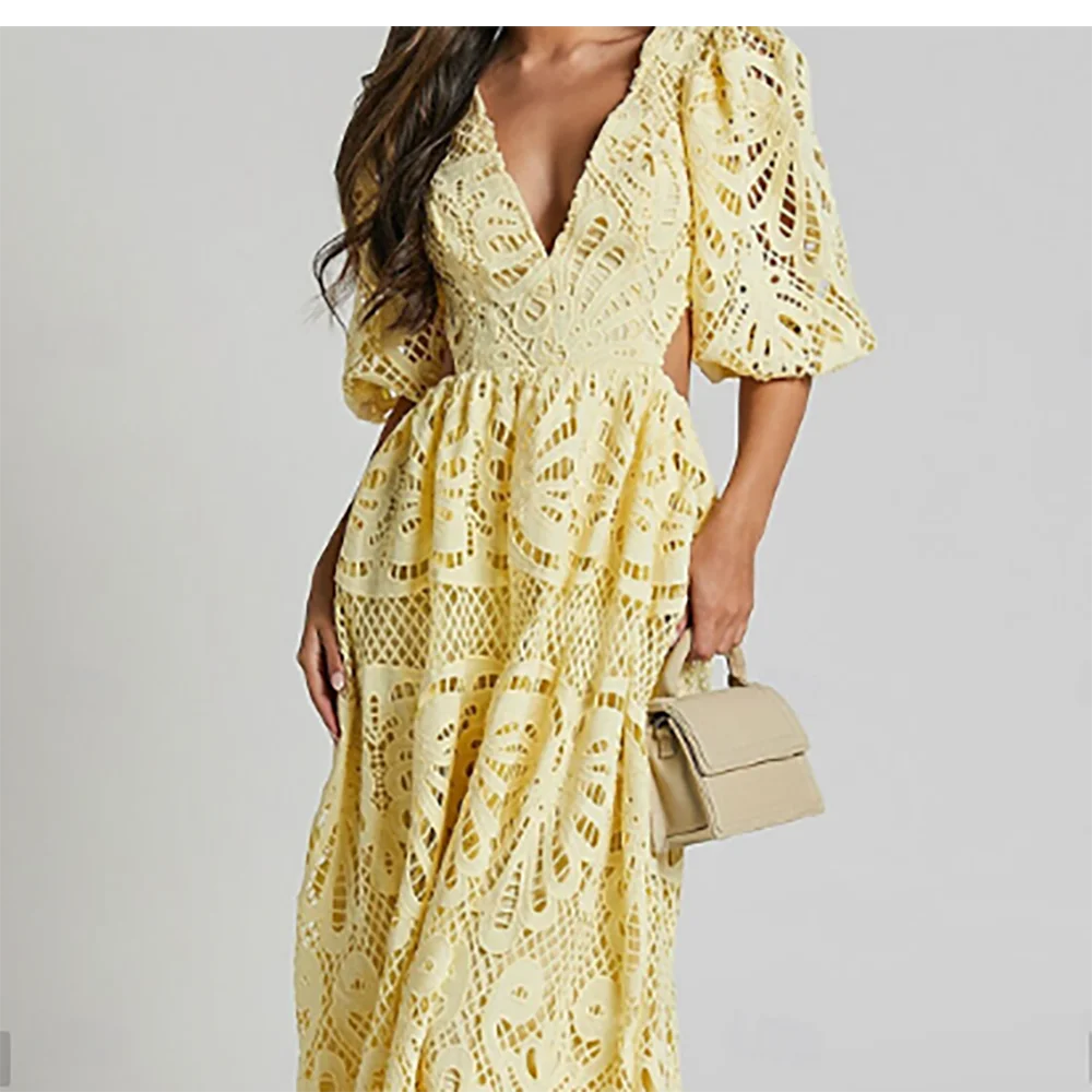 Robe de soirée trapèze courte découpée, col en v, classique, robes de bal d'anniversaire personnalisées