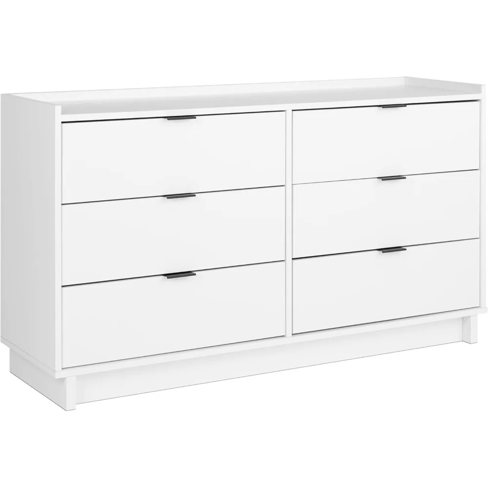 

Prepac Double Drawer Dresser, 52.5" W x 29.5" H x 16" D, Simple White