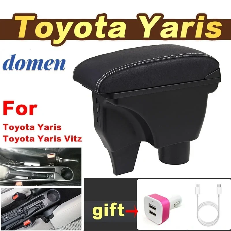 

For Toyota Yaris armrest box all-in-one For Toyota Yaris Vitz car armrest car accessories USB storage box installation