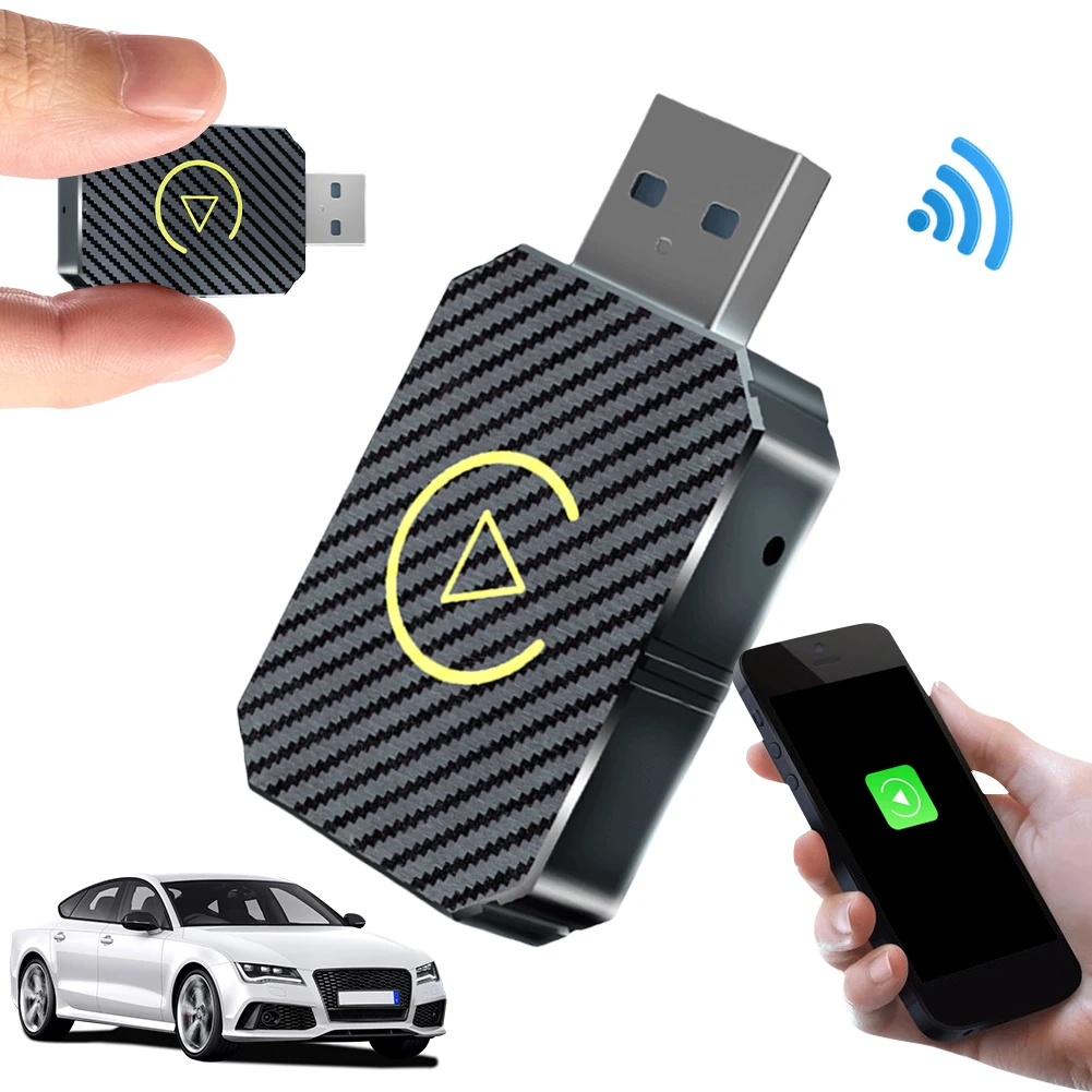 2 in 1 Wireless CarPlay Adapter&Android Mini Auto Wireless Adapter WiFi USB Plug & Play Carplay Wireless Adapter Fast Connect