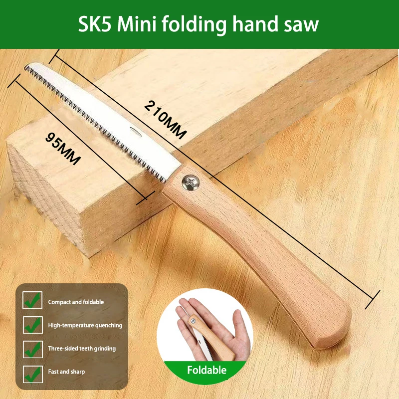 منشار يدوي صغير قابل للطي مقبض خشبي غير قابل للانزلاق منشار قابل للطي منشار قطع فلوش لأداة قطع البلاستيك اليدوية