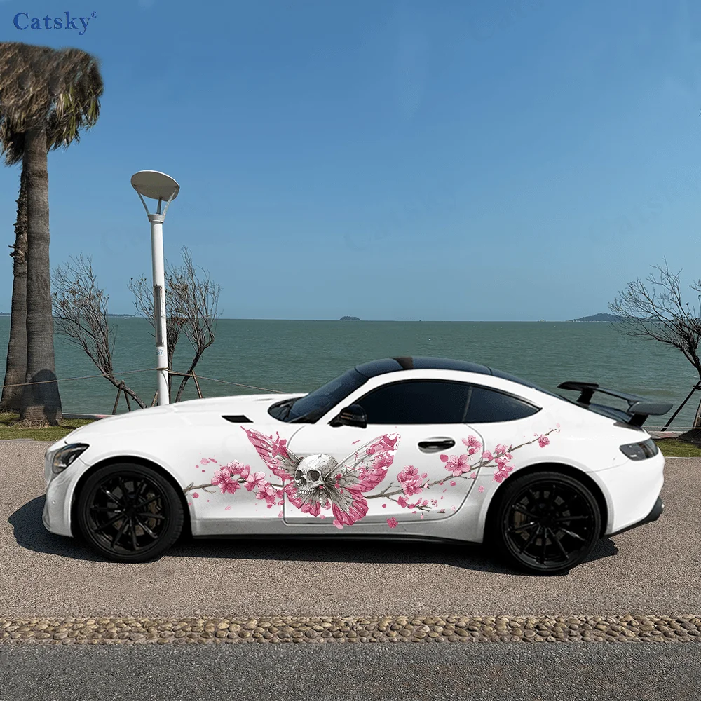 

Skull Butterfly Flower Car Vinyl Wraps Decal Self-adhesive PVC Sticker Suitable for Trucks SUV Decoration Auto Accessories Gift