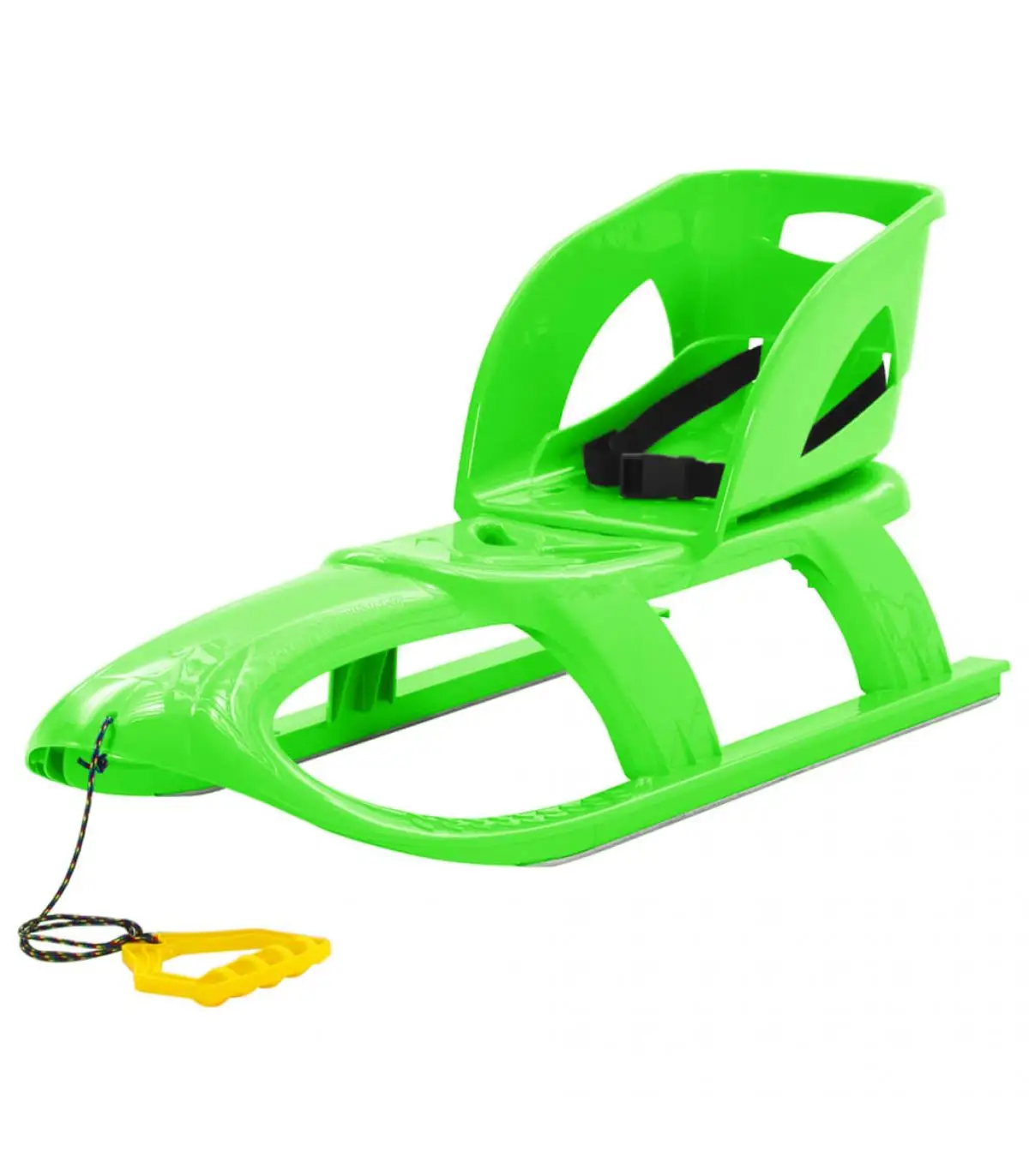 Sledding with green polypropylene seat 102,5x40x23 cm