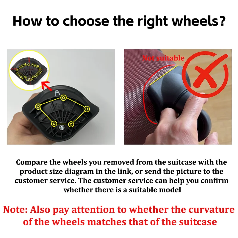 For LOJEL 1571 Universal Wheel Replacement Suitcase Smooth Silent Shock Absorbing Durable Wheel Accessories Caster Wheels