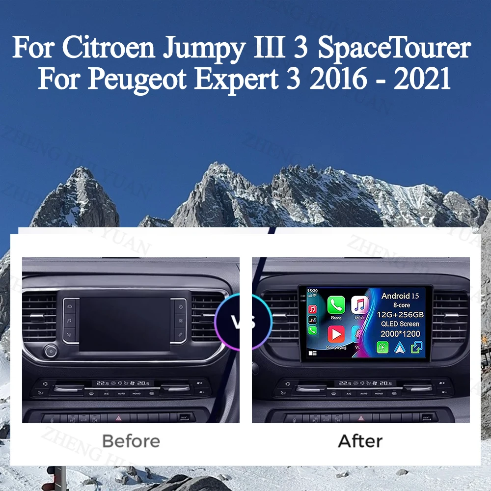 Android 16 Carplay For Citroen Jumpy III 3 SpaceTourer 1 For Peugeot Expert 3 2016 2017 2018 - 2021 Car Radio Multimedia Player - view 3