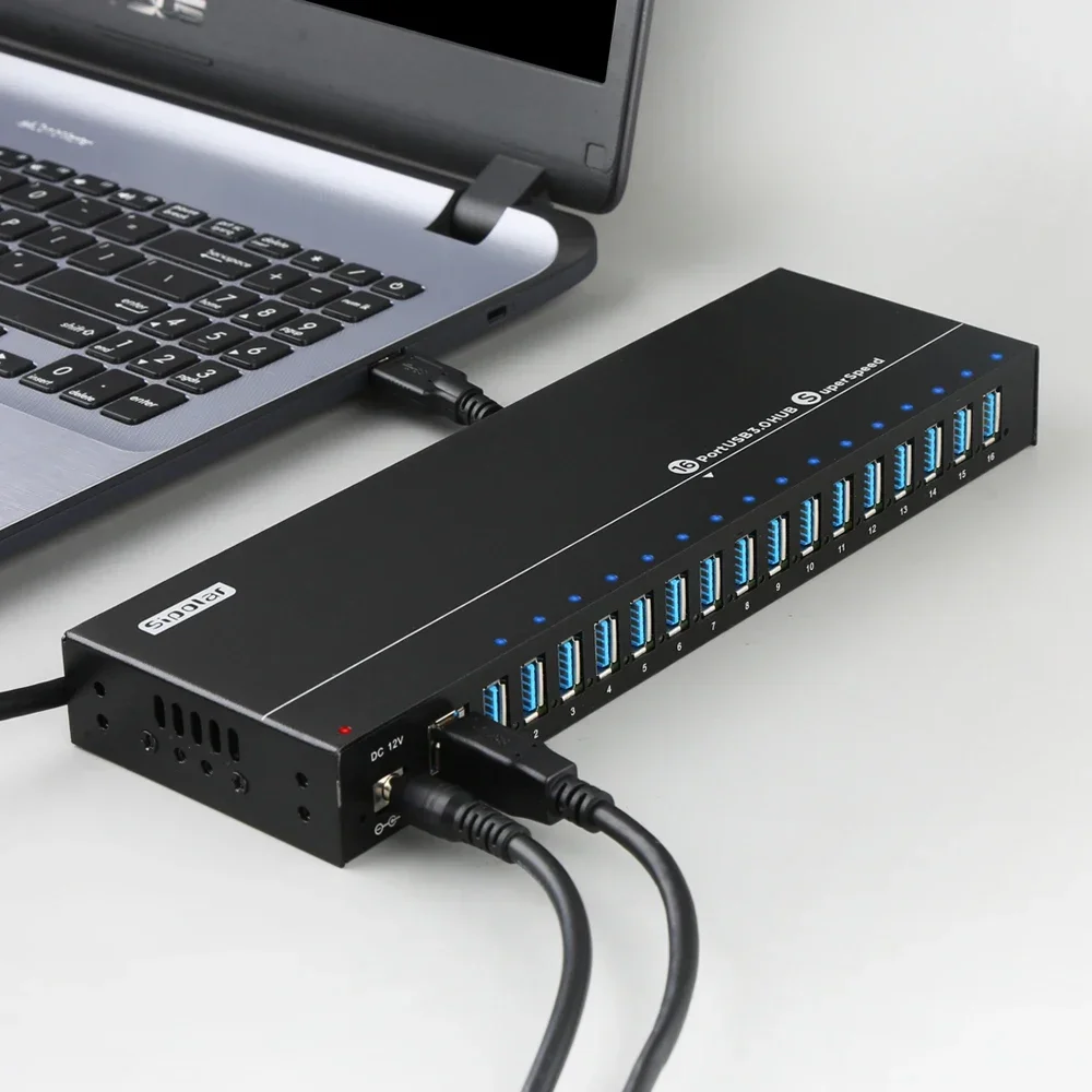 Sipolar universal mini industrial OTG hub 120W powered 16 port usb 3.0/3.1 hubs 1.5A each port charging hub for HDD SSD