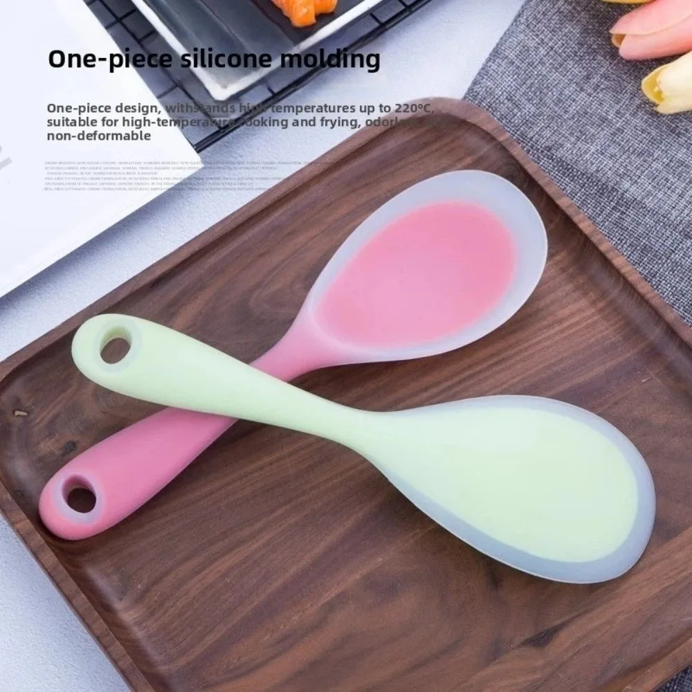 Non-Stick Silicone Rice Spoons Heat Resistant Food Grade Rice Paddle Pot-Safe Kitchen Utensils Mashed Potato Turner