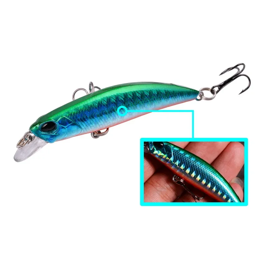 1 Uds Señuelos de Pesca Minnow 6,8 cm 4g Crankbait Wobbler perca láser cebo duro Artificial Lucio carpa lubina flotante Swimbait Pesca