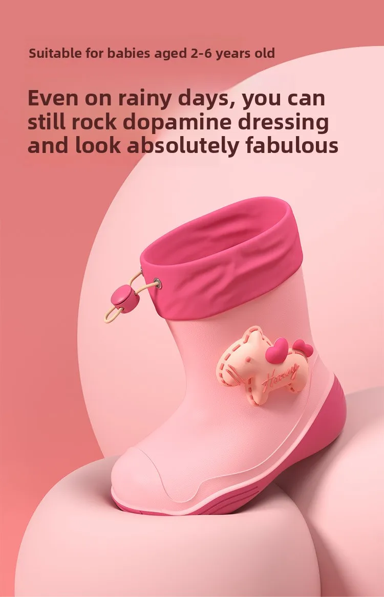 2026 Sommer Kinder Rutschfeste Regenstiefel Mädchen Modische Wasserschuhe mit Dicken Sohlen Schön Gestaltete Schnallen-Regenschuhe – Detail 3