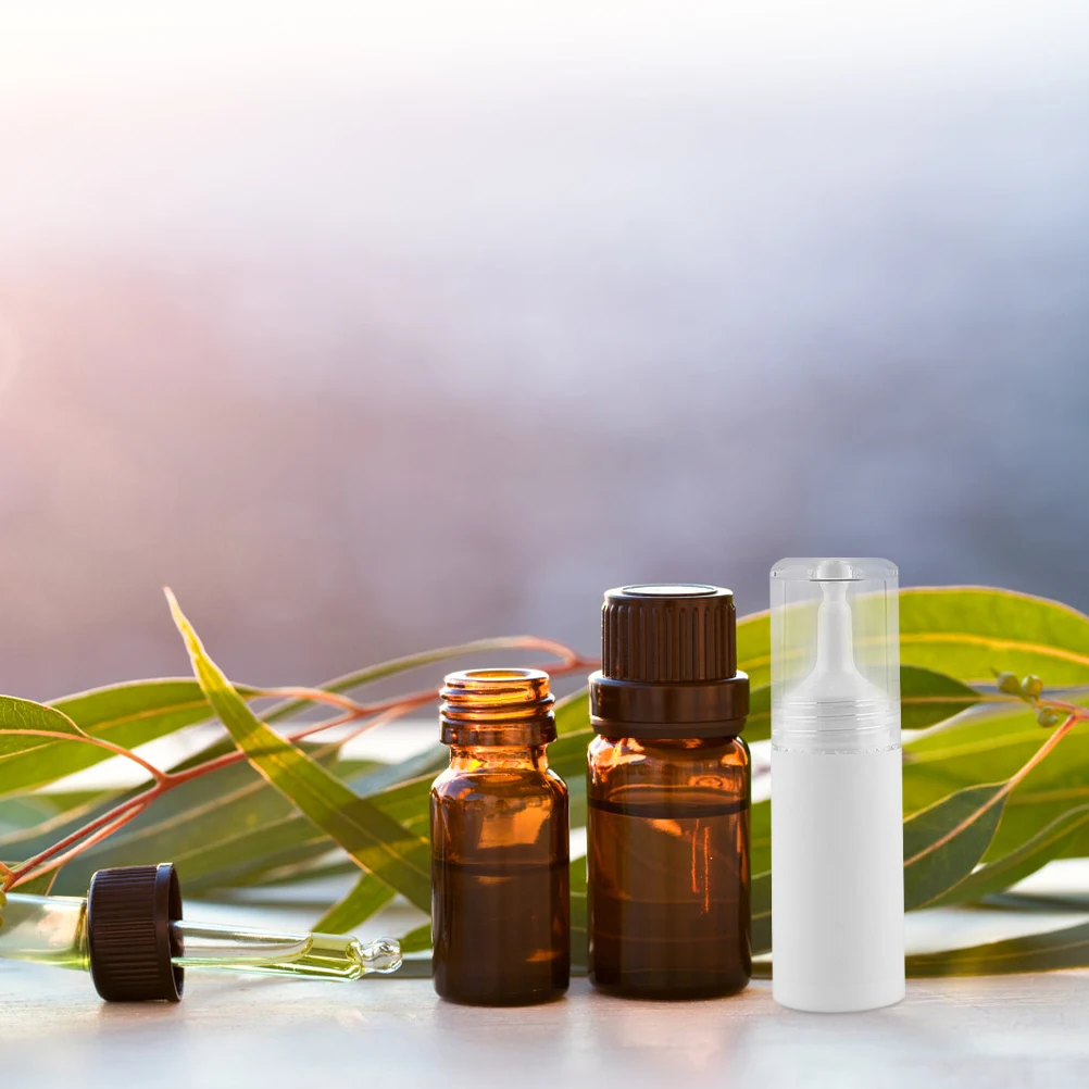 

5Pcs Professional White Plastic Bottles With Droppers For Storing Essential Oils Safely