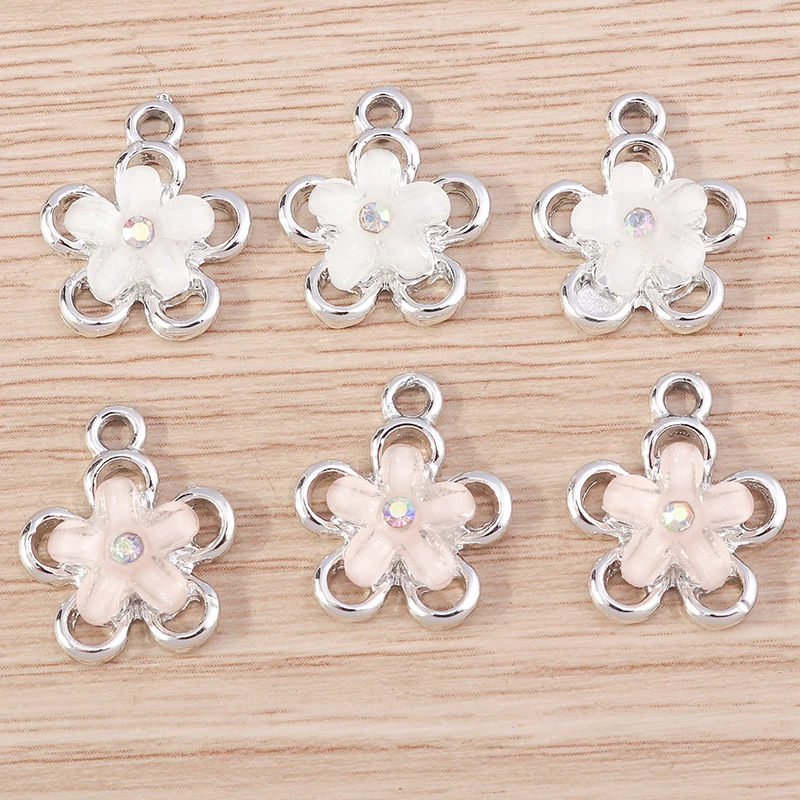 10 Stück 13x18mm Cartoon Tier Charms Legierung Kristall Katze Charms für Schmuckherstellung Mädchen Niedliche Ohrringe Anhänger Halskette Handwerk Geschenk – Detail 6