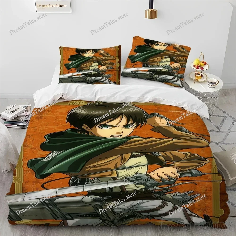 Japanese Anime Attack on Titan Duvet Cover Set HD Comforter Cover for Kids Bedding Sets Bedclothes Bedroom Decor Luxury Gift