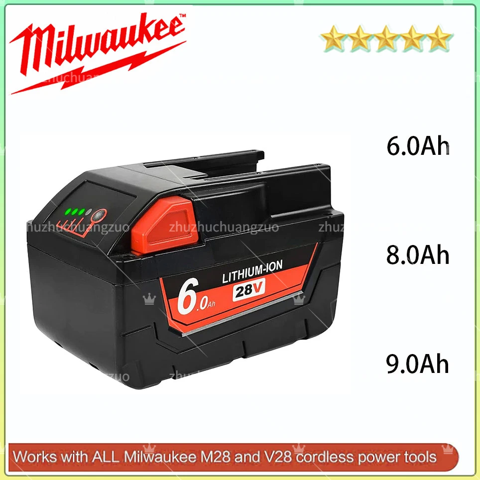 Oryginalny akumulator litowo-jonowy MILWAUKEE 28V 6.0Ah do akumulator litowy wielokrotnego ładowania bezprzewodowego MILWAUKEE M28 o mocy 48-11-2830