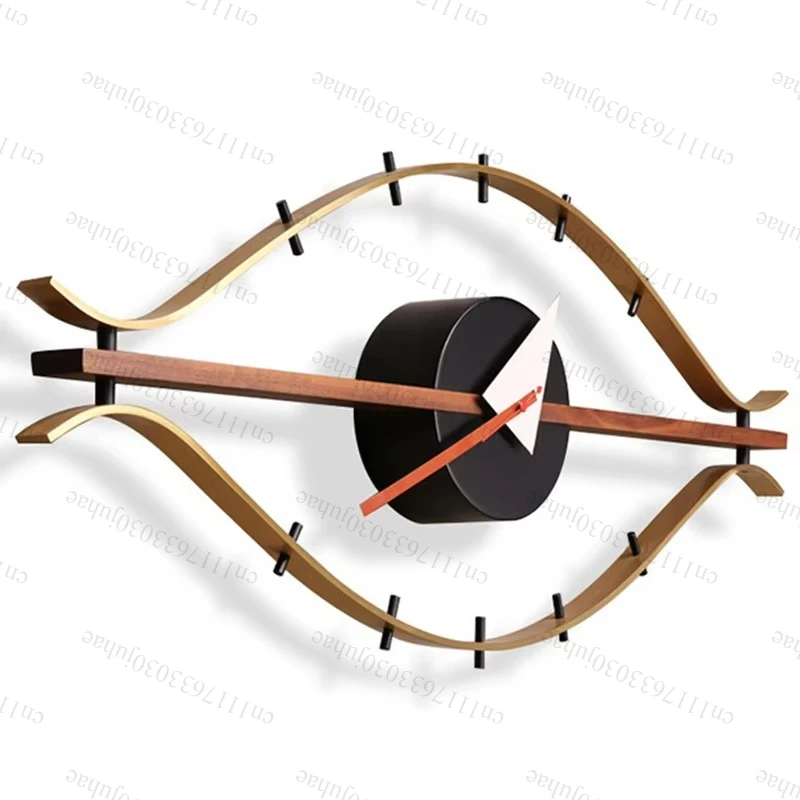 Nordic Eye Wall Clock Living Room Modern Design Wall Clocks Luxury Fashion Wooden&Metal Clocks Classic Silent Home Decoration