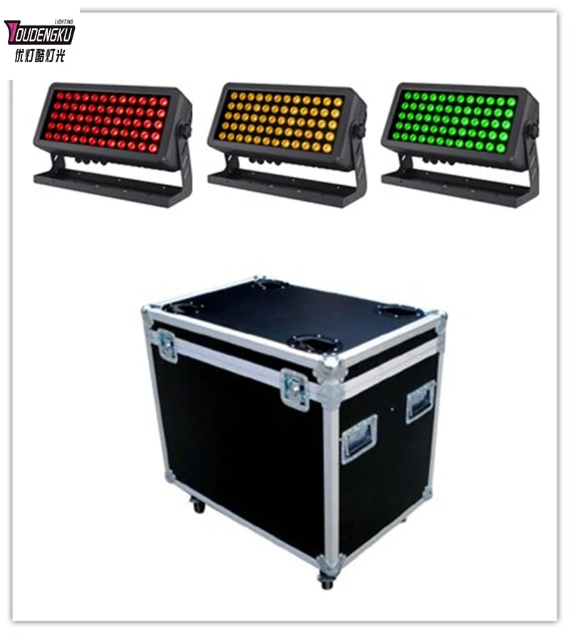 2 pieces with flycase Outdoor waterproof ip65 60 x 20w rgbw dmx 4IN1 Dimmable Outdoor Led stage Lights Wall Washer