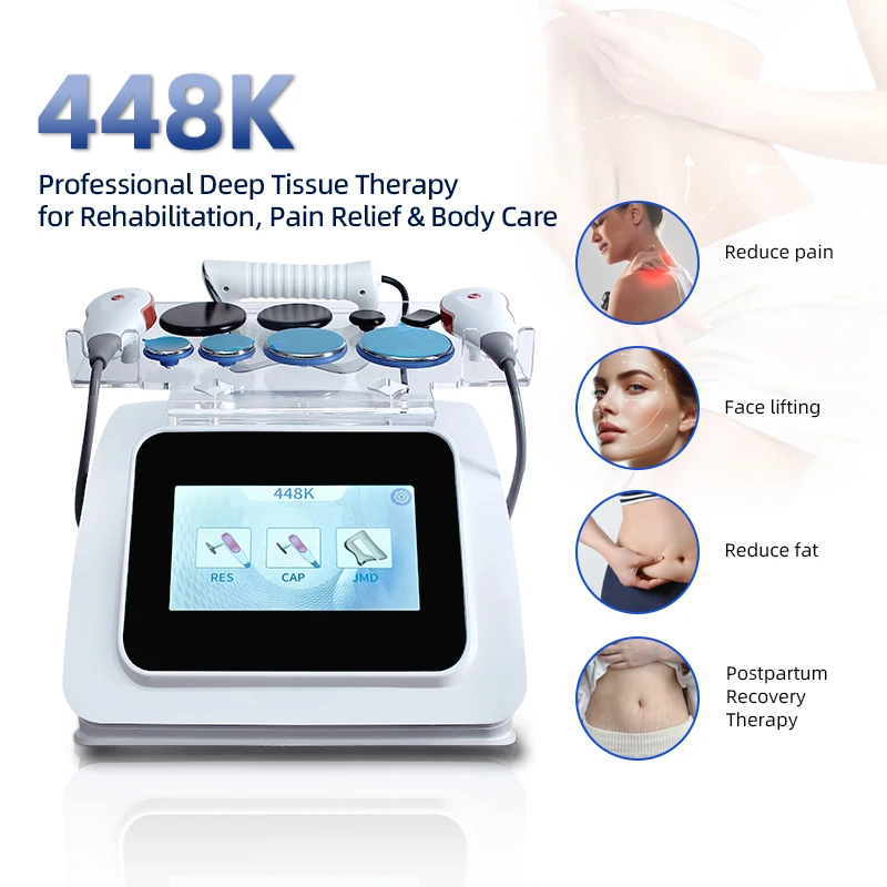 448KHZ INDIBA RET-CET JMD Thermal Face Body Firming RF Therapy Machine Skin Deep Care Tissue Repair Pain Relief  Physiotherapy