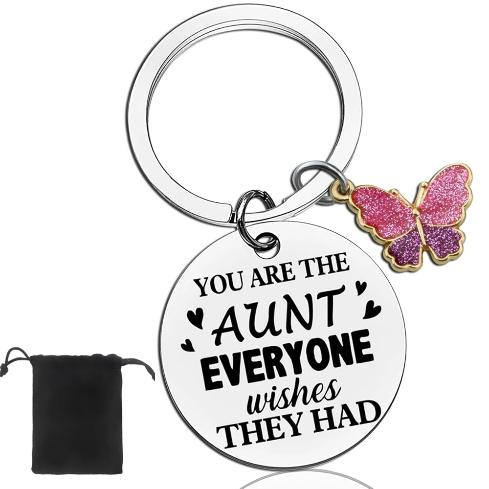 Aunt Gifts Cute Keychain Gift For Aunt Best Auntie Ever Gifts From Niece Nephew Christmas Birthday GIft For Aunt Keyring