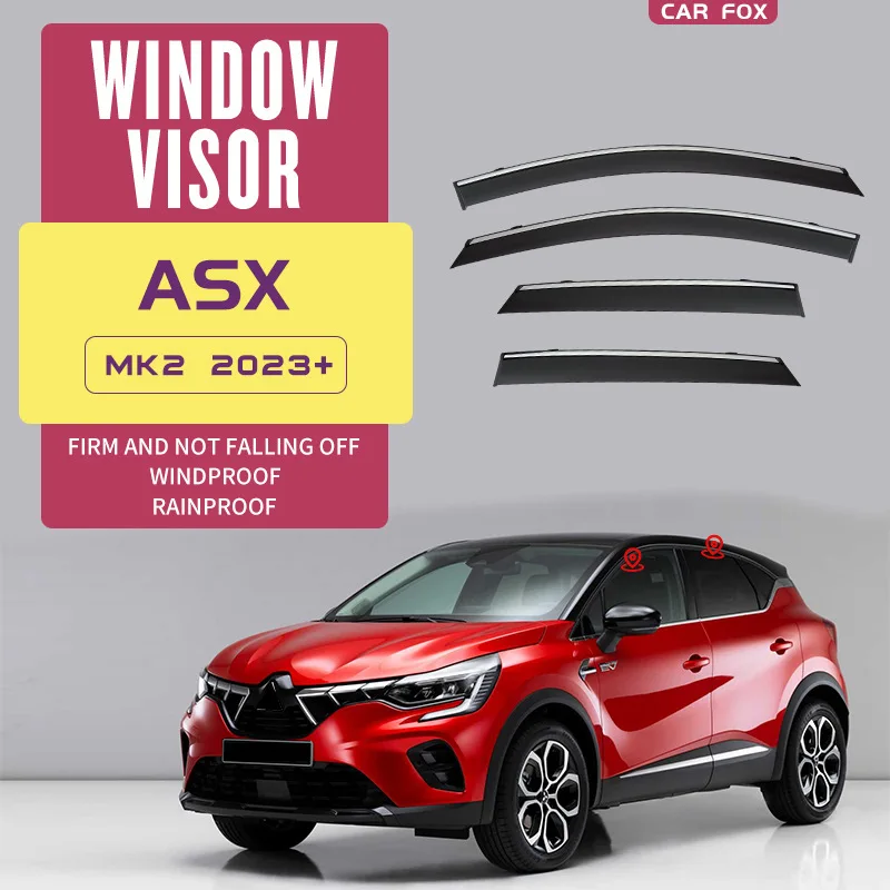 

For Mitsubishi ASX RVR 2010-2023+ Car Window Visor Awning Shelters Windshield Side Window Rain Sun Shade Accessories Car Styling