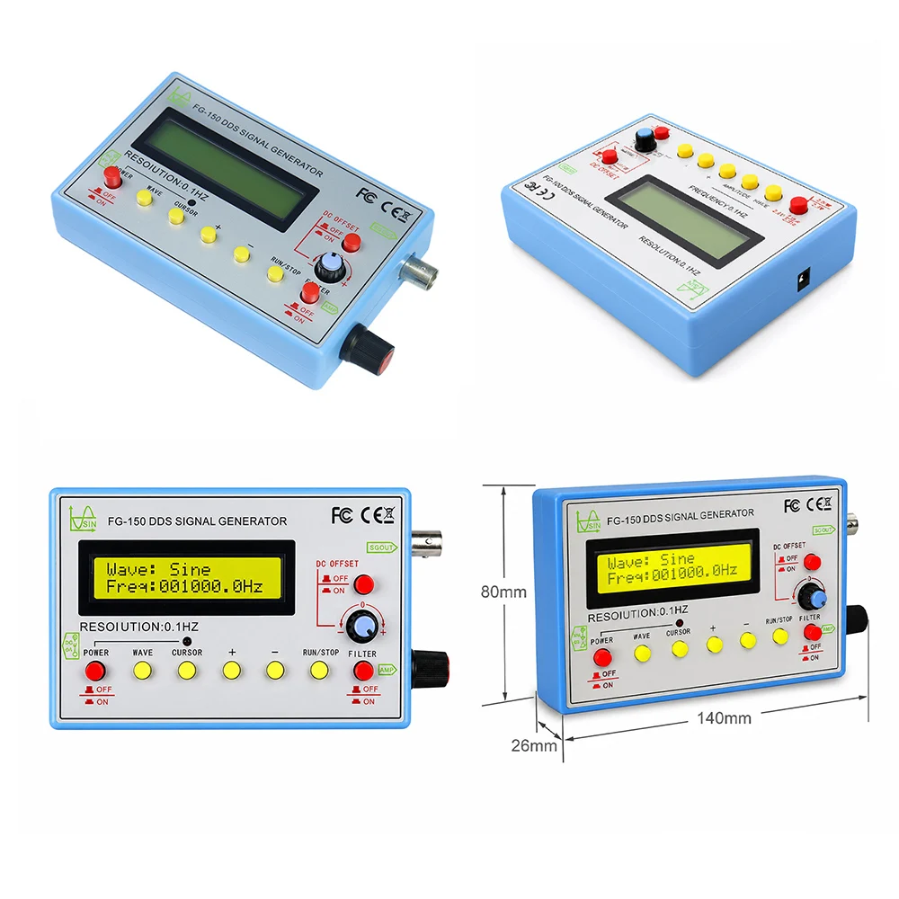 FG-150 DDS Funktionssignalgenerator Frequenzzähler 0,1Hz - 500KHz Signalquellenmodul 15 Wellenformen Einstellbarer Arbeitszyklus – Detail 3