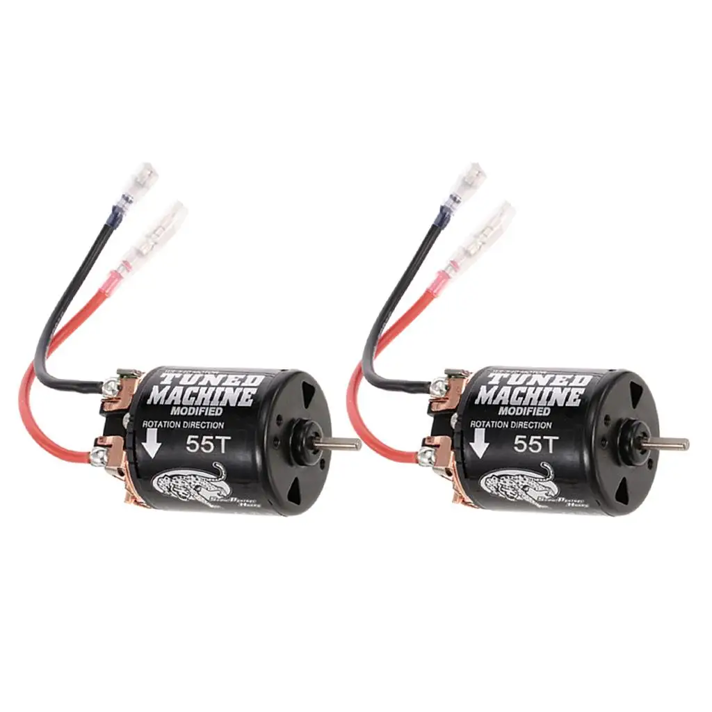 Waterproof RC Brushed Motor 55T Precision 4 Pole Replacement High Power for 1 10 Model Car Upgrade